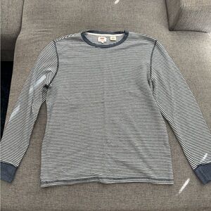 Levi's Striped Long Sleeve Shirt - Black and White